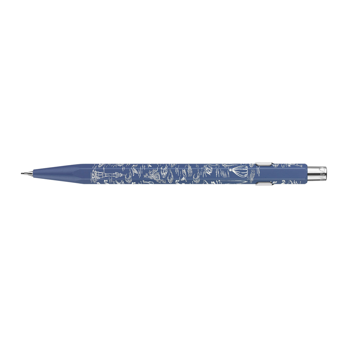 Caran d'Ache Toile de Jouy 849 mechanical pencil, side view