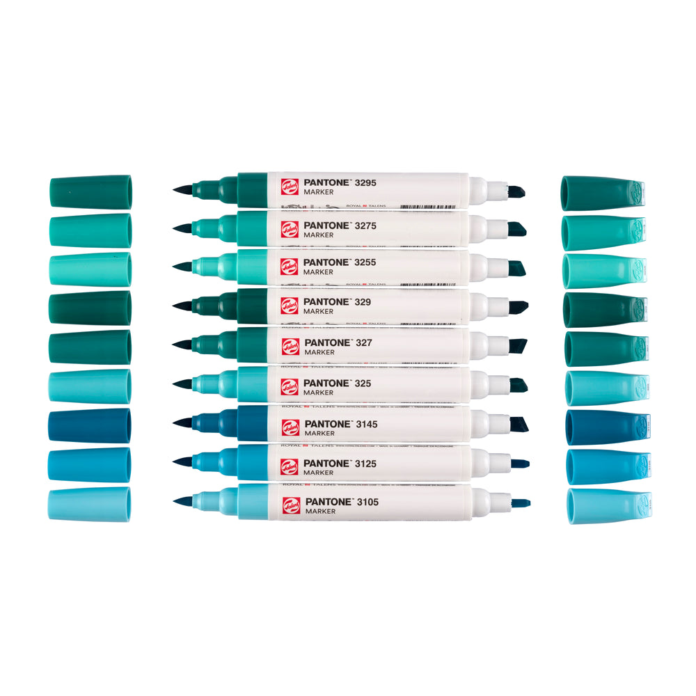 Talens Pantone Marker Blue Green 9 Set