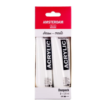 Amsterdam Acrylic Paint Titanium White Duo Pack