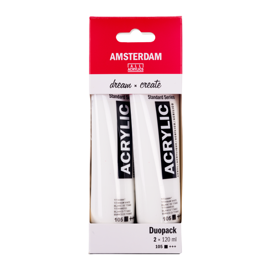 Amsterdam Acrylic Paint Titanium White Duo Pack