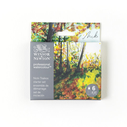 Winsor & Newton Professional Watercolour Set of 6 x 5ml Nicki Traikos Starter