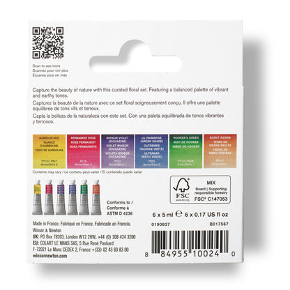 Winsor & Newton Aquarelles Professionnelles Couleurs Florales, Set de 6 Tubes