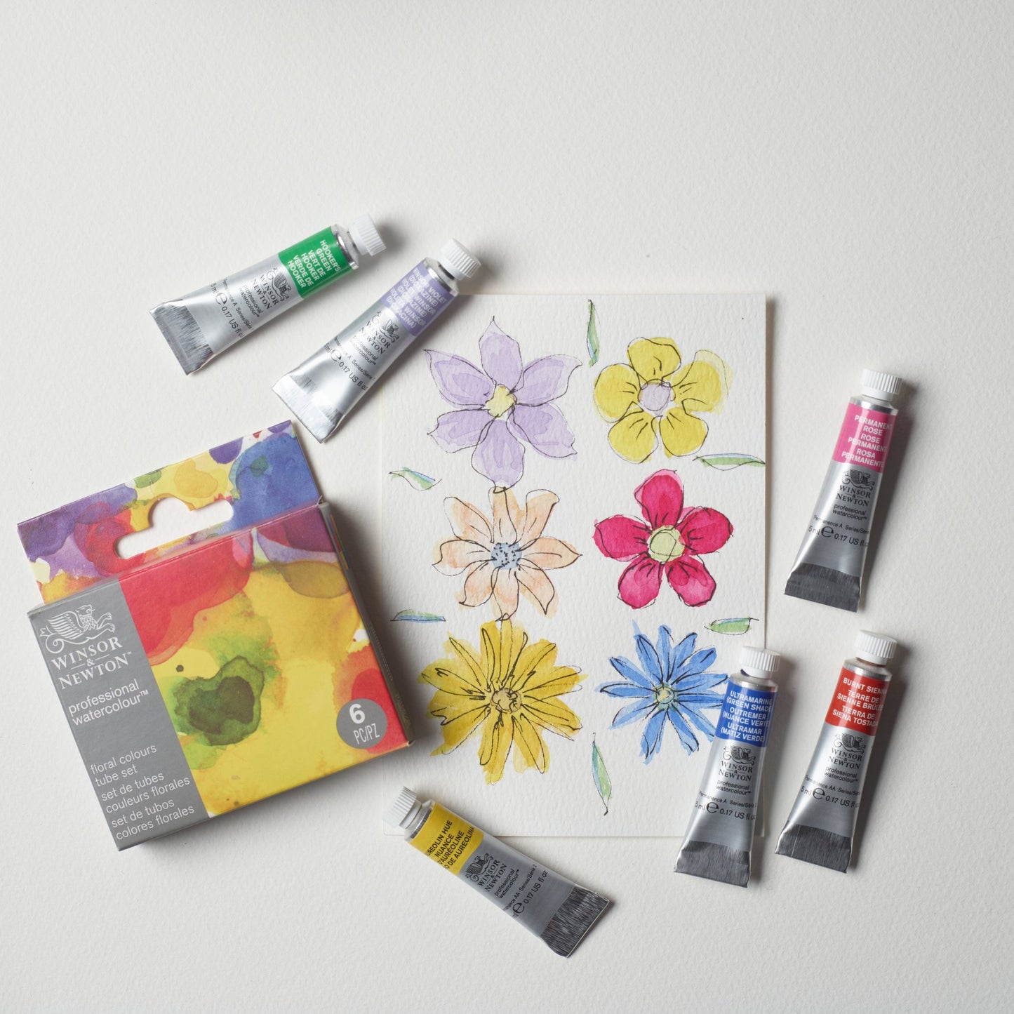 Winsor & Newton Aquarelles Professionnelles Couleurs Florales, Set de 6 Tubes