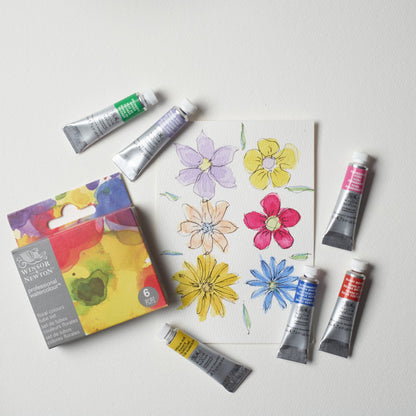 Winsor & Newton Aquarelles Professionnelles Couleurs Florales, Set de 6 Tubes