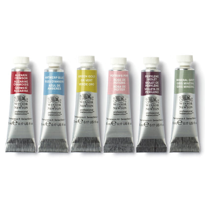 Winsor & Newton Aquarelles professionnelles Mindful Colour, tube, lot de 6