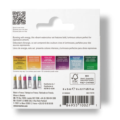 Winsor & Newton Aquarelles Professionnelles Couleurs Vives - Lot de 6 tubes