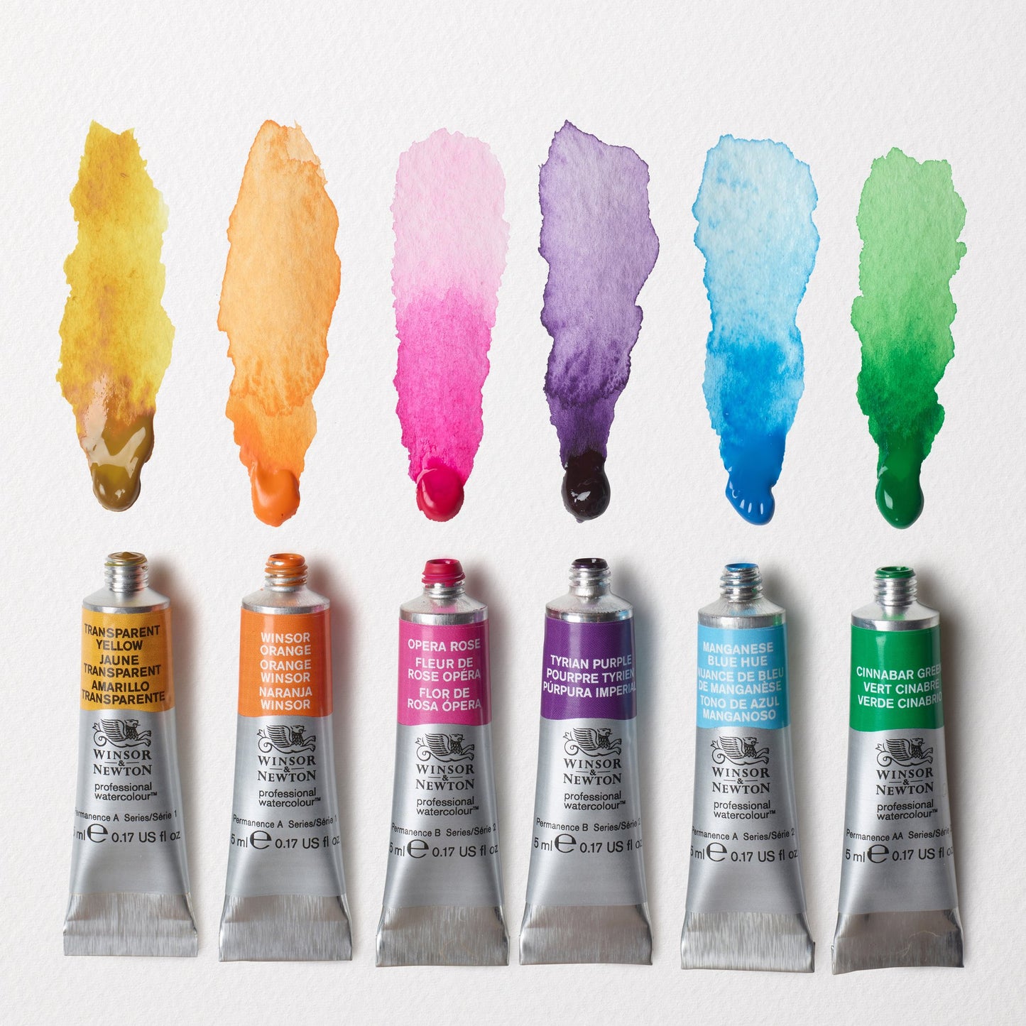 Winsor & Newton Aquarelles Professionnelles Couleurs Vives - Lot de 6 tubes
