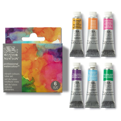 Winsor & Newton Aquarelles Professionnelles Couleurs Vives - Lot de 6 tubes