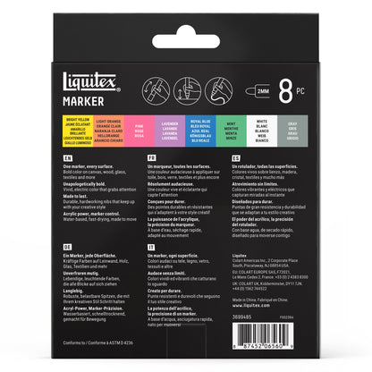 Liquitex Professional Paint Marker 2mm Set of 8 - Dreamscape — back