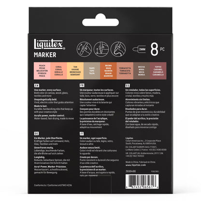 Liquitex Professional Paint Marker 2mm Set of 8 - Portrait — back