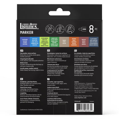 Liquitex Professional Paint Marker 2mm Set of 8 - Landscape — back