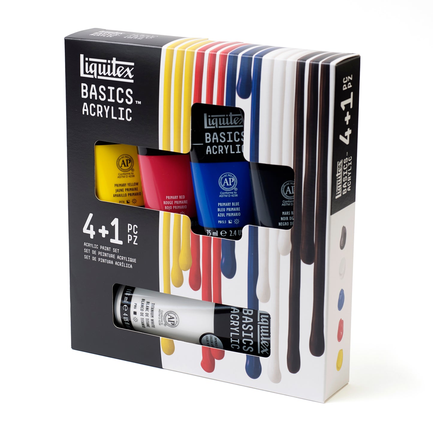 Liquitex BASICS Acrylic Essential Set (4x75ml, 118ml White)
