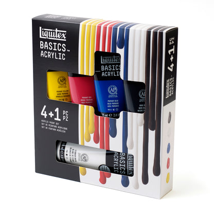 Liquitex BASICS Acrylic Essential Set (4x75ml, 118ml White)