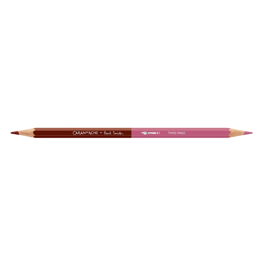 Caran d'Ache Paul Smith Crayon Bicolore Set de 12 (24 Couleurs) avec Pinceau - Édition Limitée