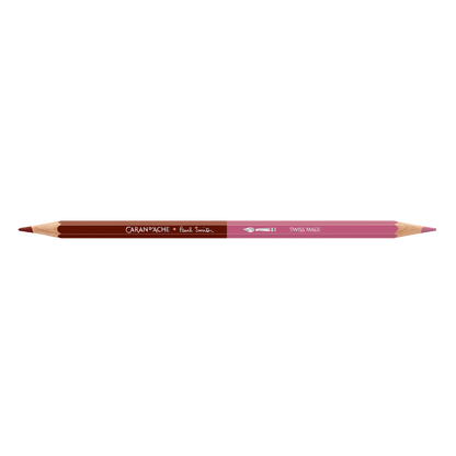 Caran d'Ache Paul Smith Crayon Bicolore Set de 12 (24 Couleurs) avec Pinceau - Édition Limitée