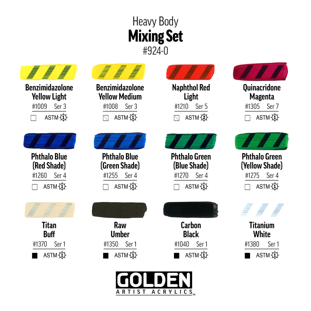 Golden Heavy Body Traditional Mixing Set 6 x 22ml tubes