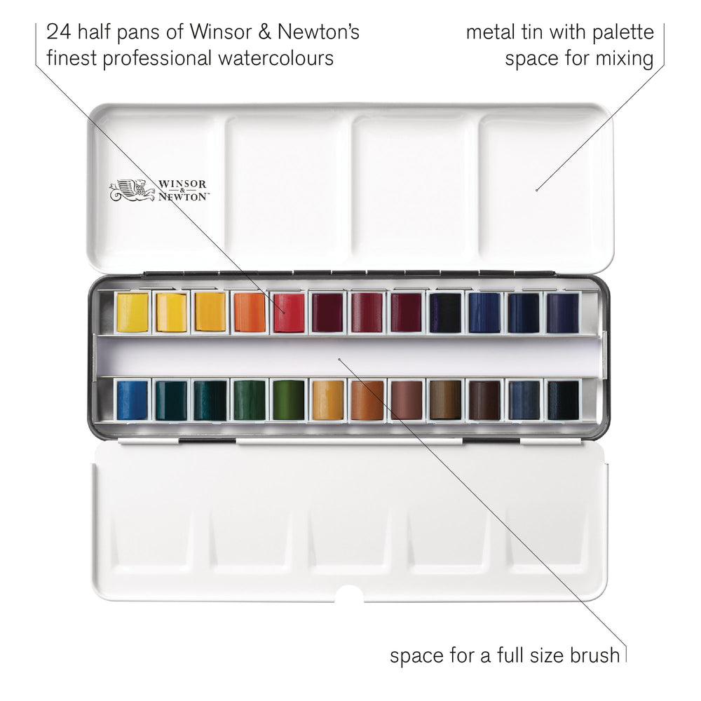 Winsor & Newton Professional Watercolour Complete Travel Tin Set of 24