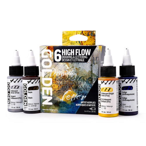 GOLDEN High Flow Acrylics Drawing & Lettering Set of 6