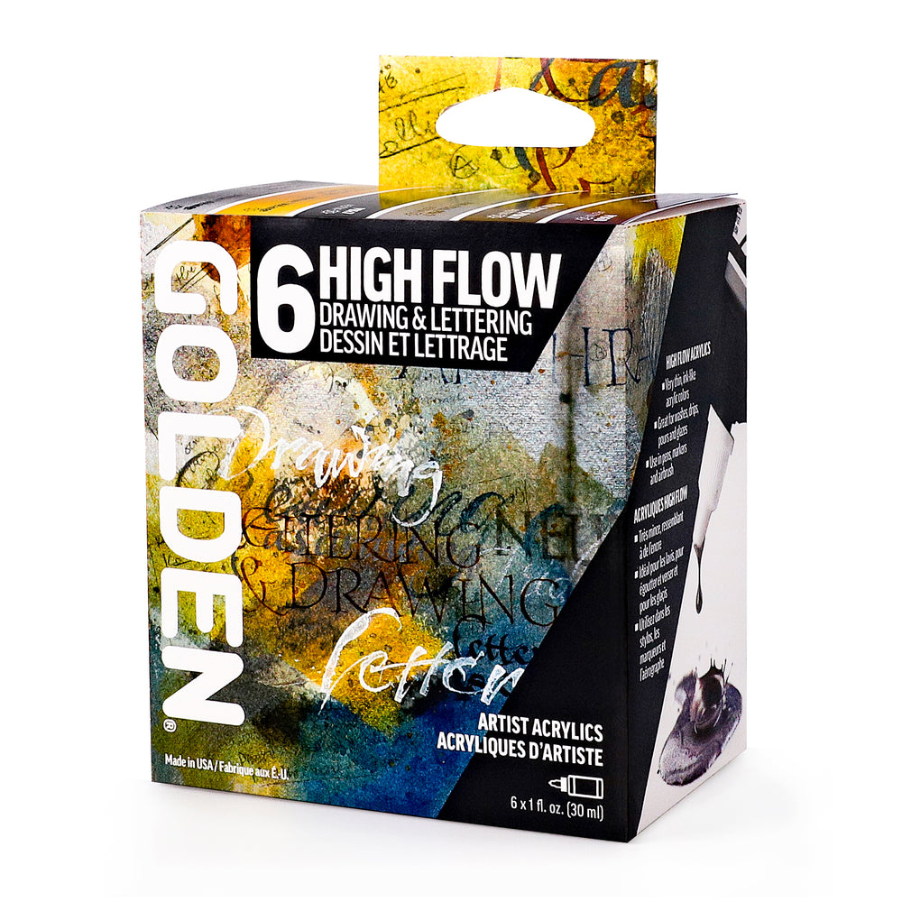 GOLDEN High Flow Acrylics Drawing & Lettering Set of 6