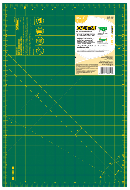 OLFA Double Sided Rotary Mat Green 12" x 18"