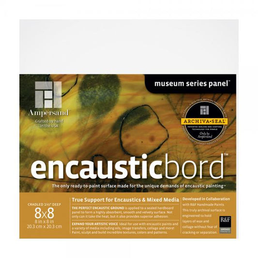 Ampersand Encausticbord Panels 1.5" - Cradled 8" x 8"