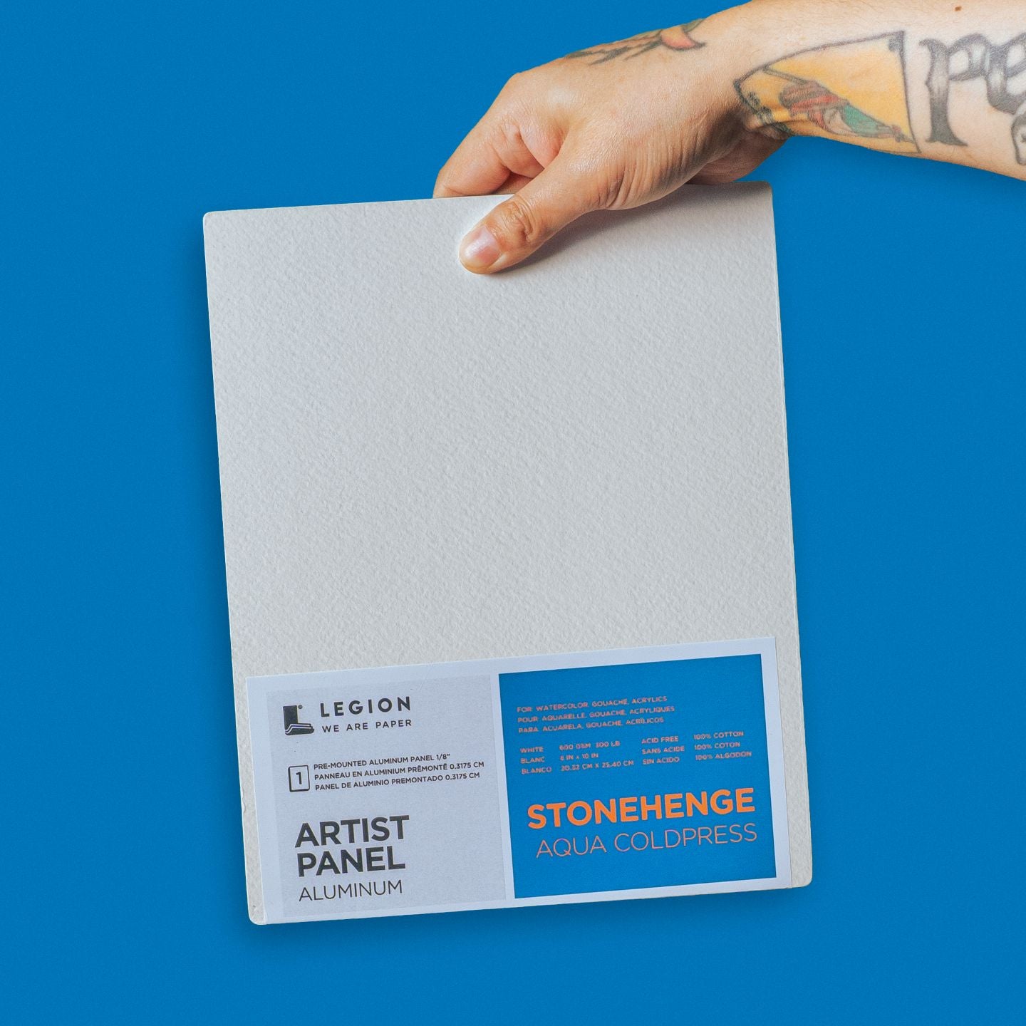 Panneau en aluminium blanc Stonehenge Aqua Cold Press 6" x 6"