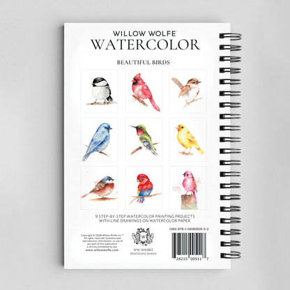 Willow Wolfe Watercolor Workbook - Beautiful Birds