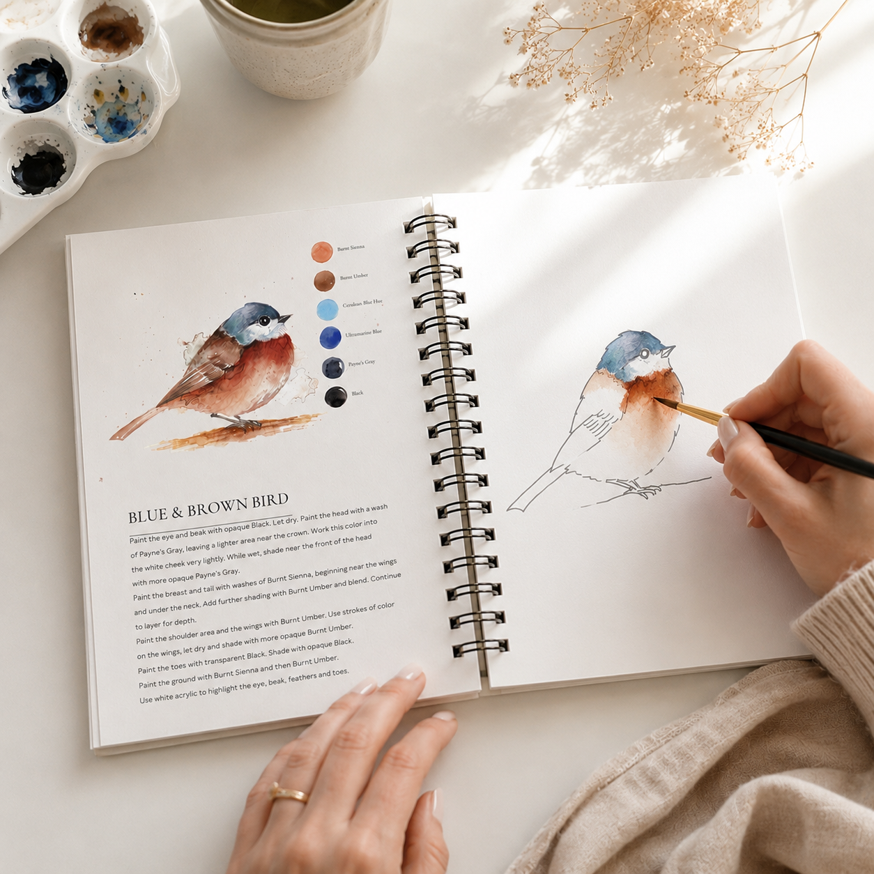 Willow Wolfe Watercolor Workbook - Beautiful Birds