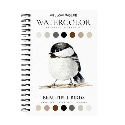 Willow Wolfe Watercolor Painting Workbook - Beautiful Birds