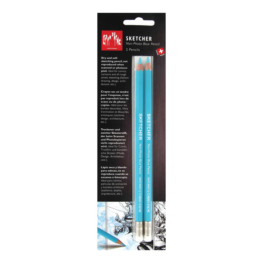 Caran d'Ache Non-Photo Blue Pencil - 2 Pack