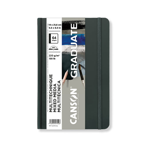 Canson Graduate Mixed Media Notebooks - Grey 5.5" x 8.5"