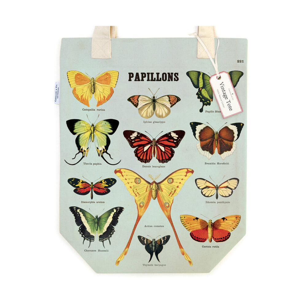 Cavallini Vintage Inspired Tote Bag - Butterflies