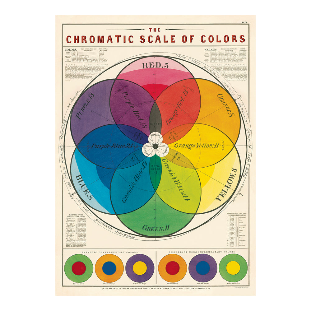 Cavallini Wrap Sheet 20" x 28" - Chromatic Scale of Colors