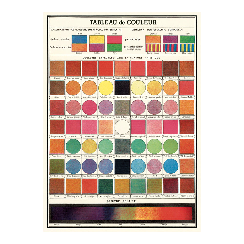 Cavallini Wrap Sheet 20" x 28" - Color Chart