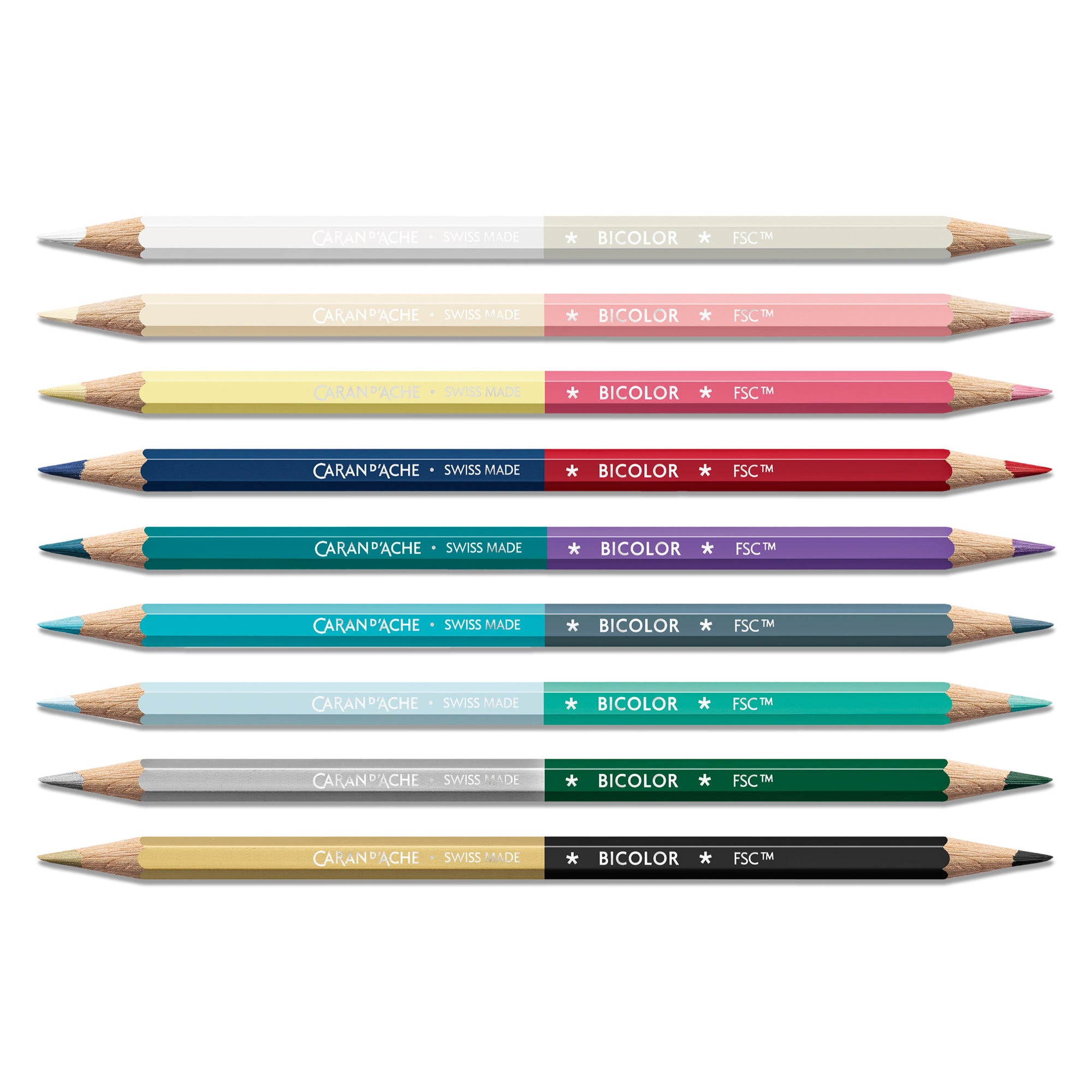 Caran d'Ache Alpine Frost Bicolor Pencil - Set of 9 (18 colours)