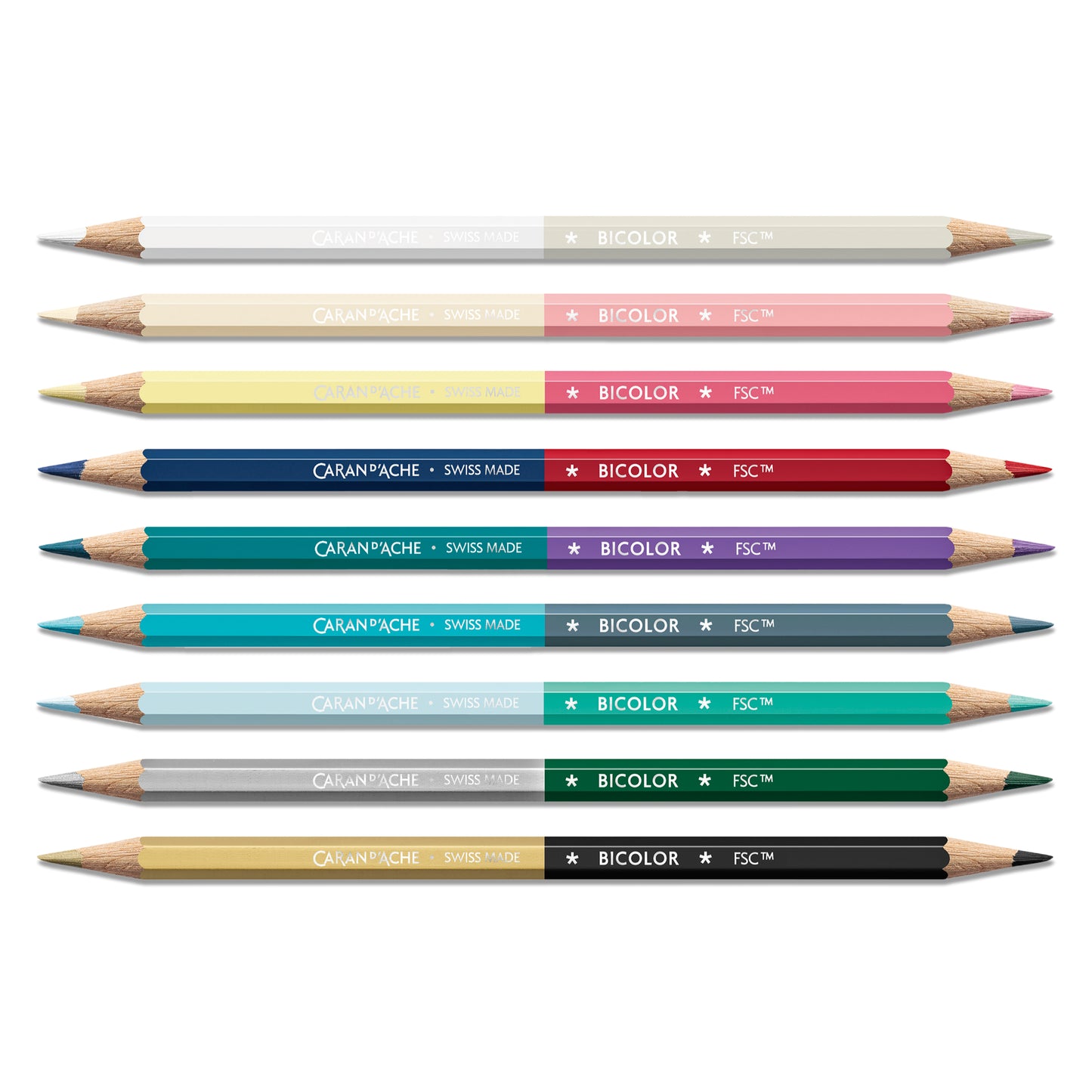 Caran d'Ache Alpine Frost Bicolor Pencil - Set of 9 (18 colours)