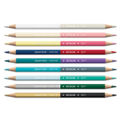 Caran d'Ache Alpine Frost Bicolor Pencil - Set of 9 (18 colours)