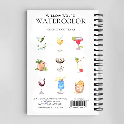 Willow Wolfe Watercolor Workbook - Classic Cocktails