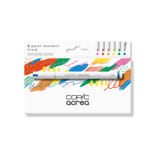 COPIC acrea Paint Marker 6 Colors Set Vivid