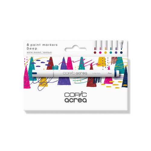 COPIC acrea Paint Marker 6 Colors Set Deep