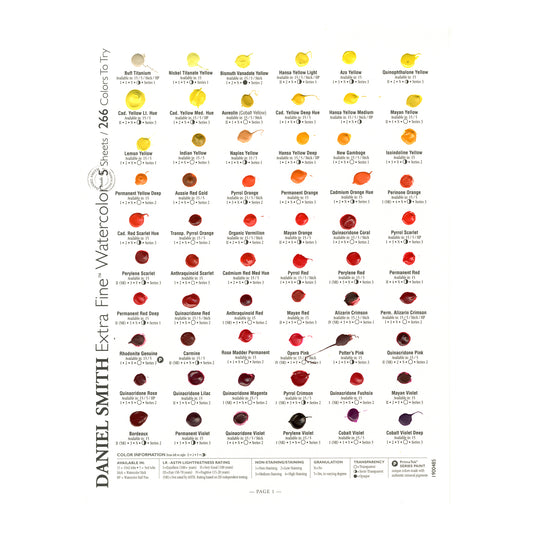 Daniel Smith Extra Fine Watercolor Dot Card - 266 Watercolour + 22 Gouache