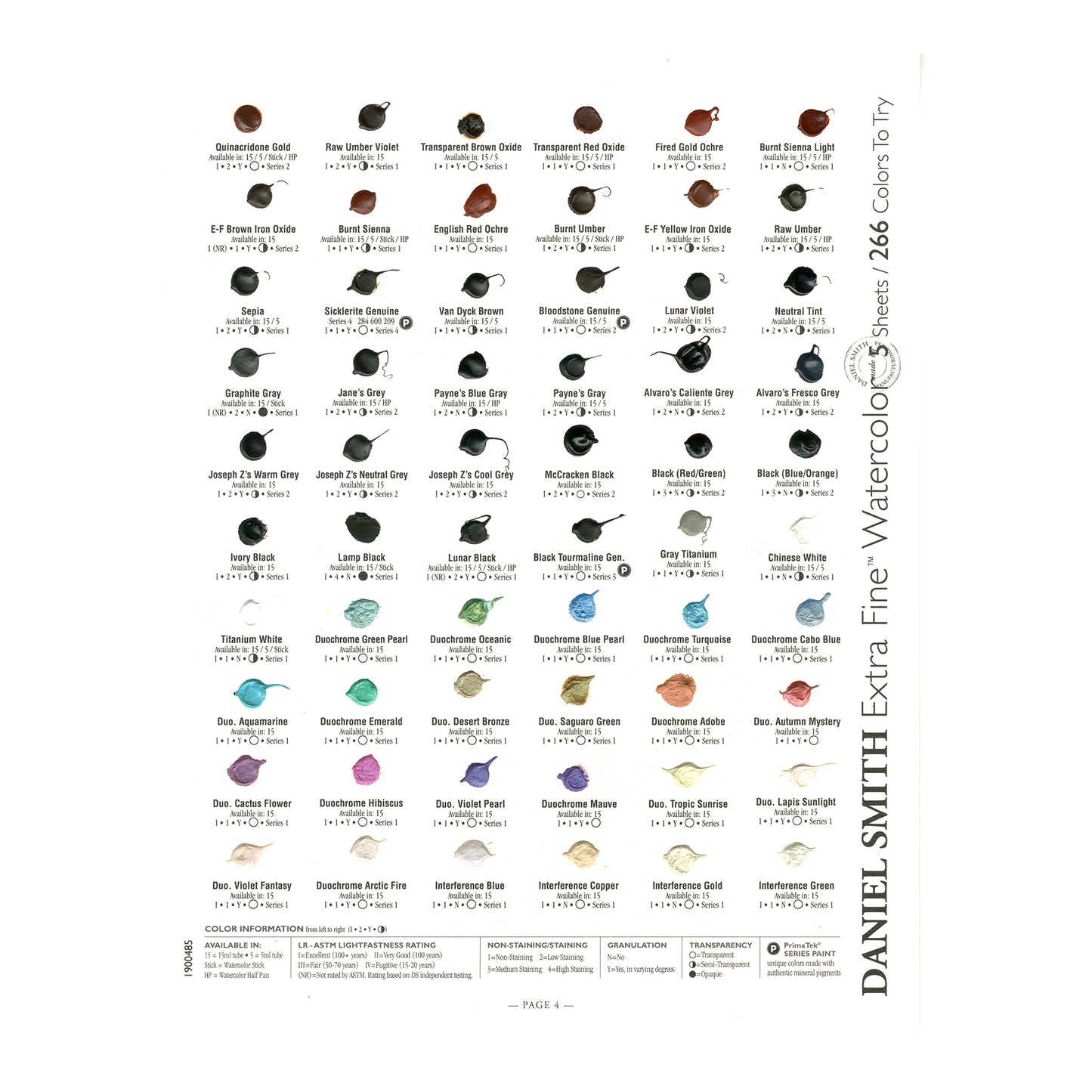 Daniel Smith Extra Fine Watercolor Dot Card - 266 Watercolour + 22 Gouache