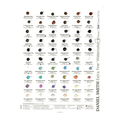 Daniel Smith Extra Fine Watercolor Dot Card - 266 Watercolour + 22 Gouache