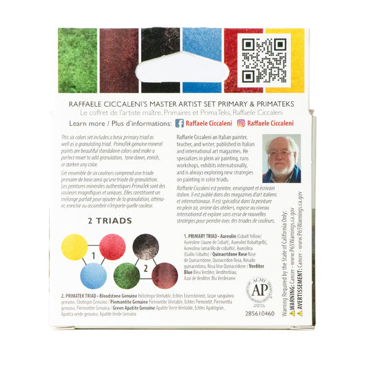 Daniel Smith Extra Fine Watercolors Set of 6 Raffaele Ciccaleni's Primary and Primateks