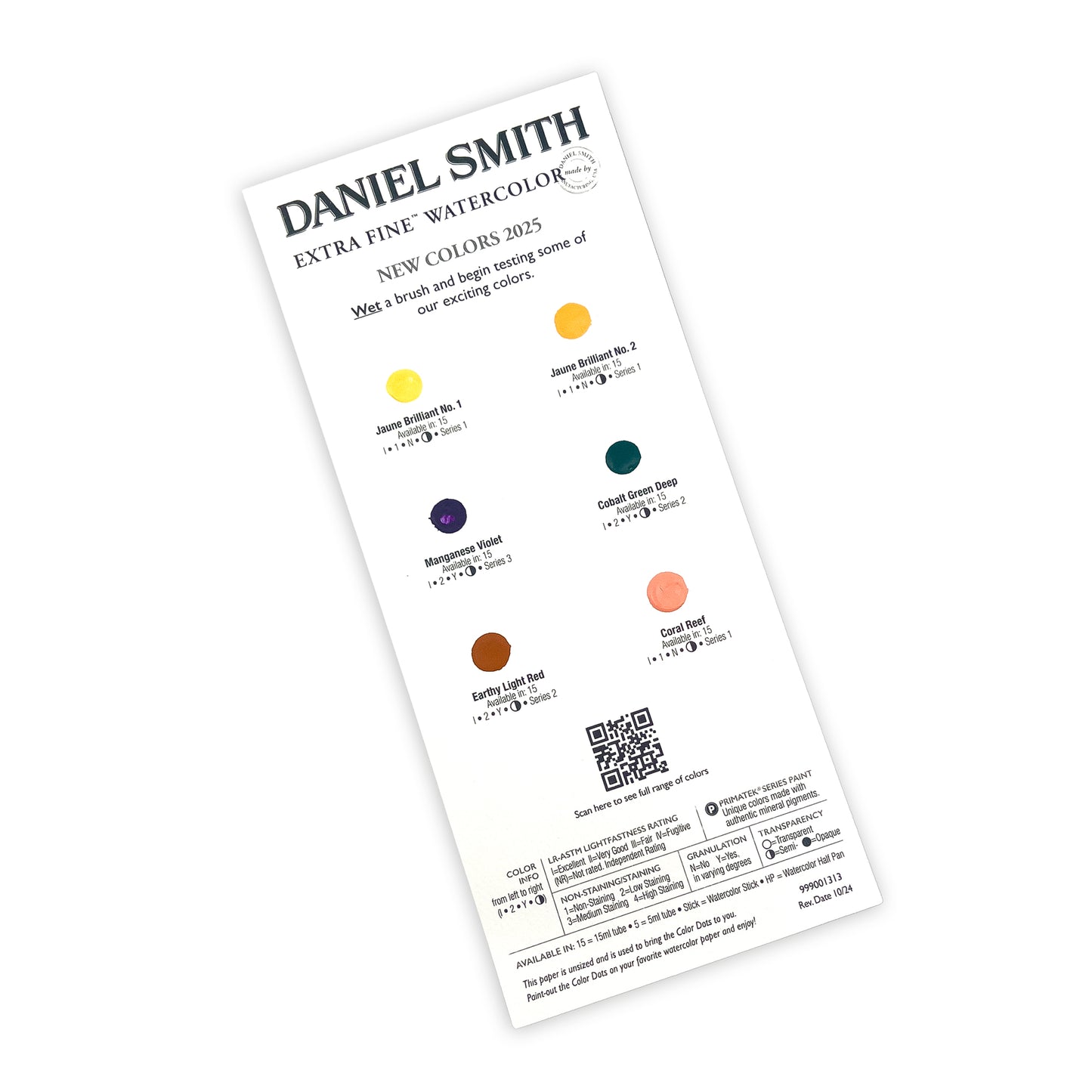 Daniel Smith Extra Fine Watercolour Dot Card - New Colours 2025 (Gift with Purchase)