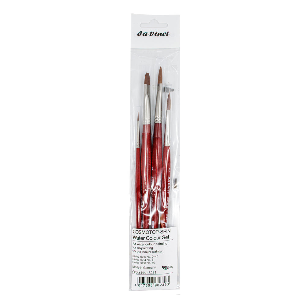 da Vinci COSMOTOP-SPIN Watercolour Brush Set of 4