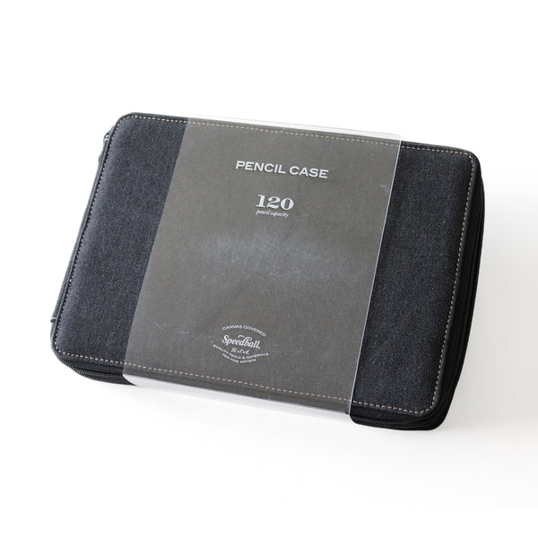 Global : Leather Black Folding Color Pencil Case Holds 120