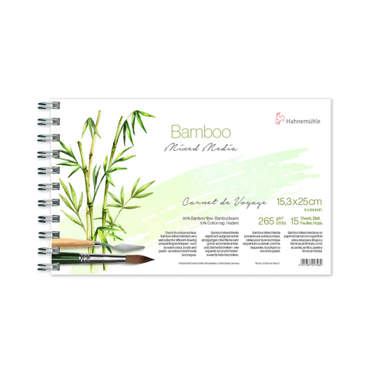 Hahnemühle® Natural Bamboo Mixed Media Pad - Carnet de Voyage 15.3 x 25 cm