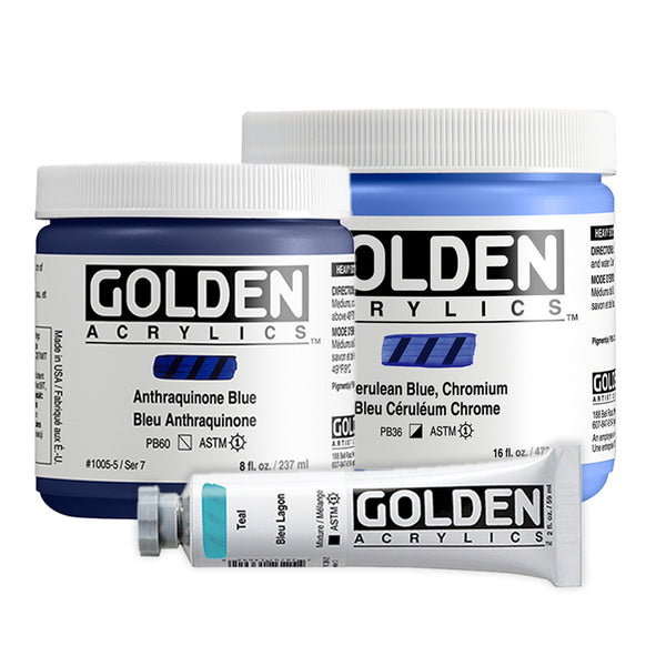 Golden Heavy Body Acrylic 16 oz Anthraquinone Blue