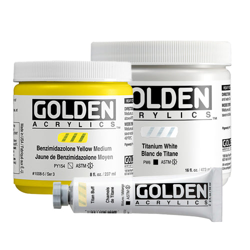GOLDEN Heavy Body Acrylics - White or Yellow